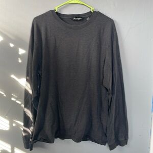 Eddie Bauer Men’s XL Dark Charcoal Gray Cotton Long Sleeve Shirt Baselayer